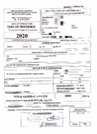 Avis d'imposition de la taxe de résidence signée